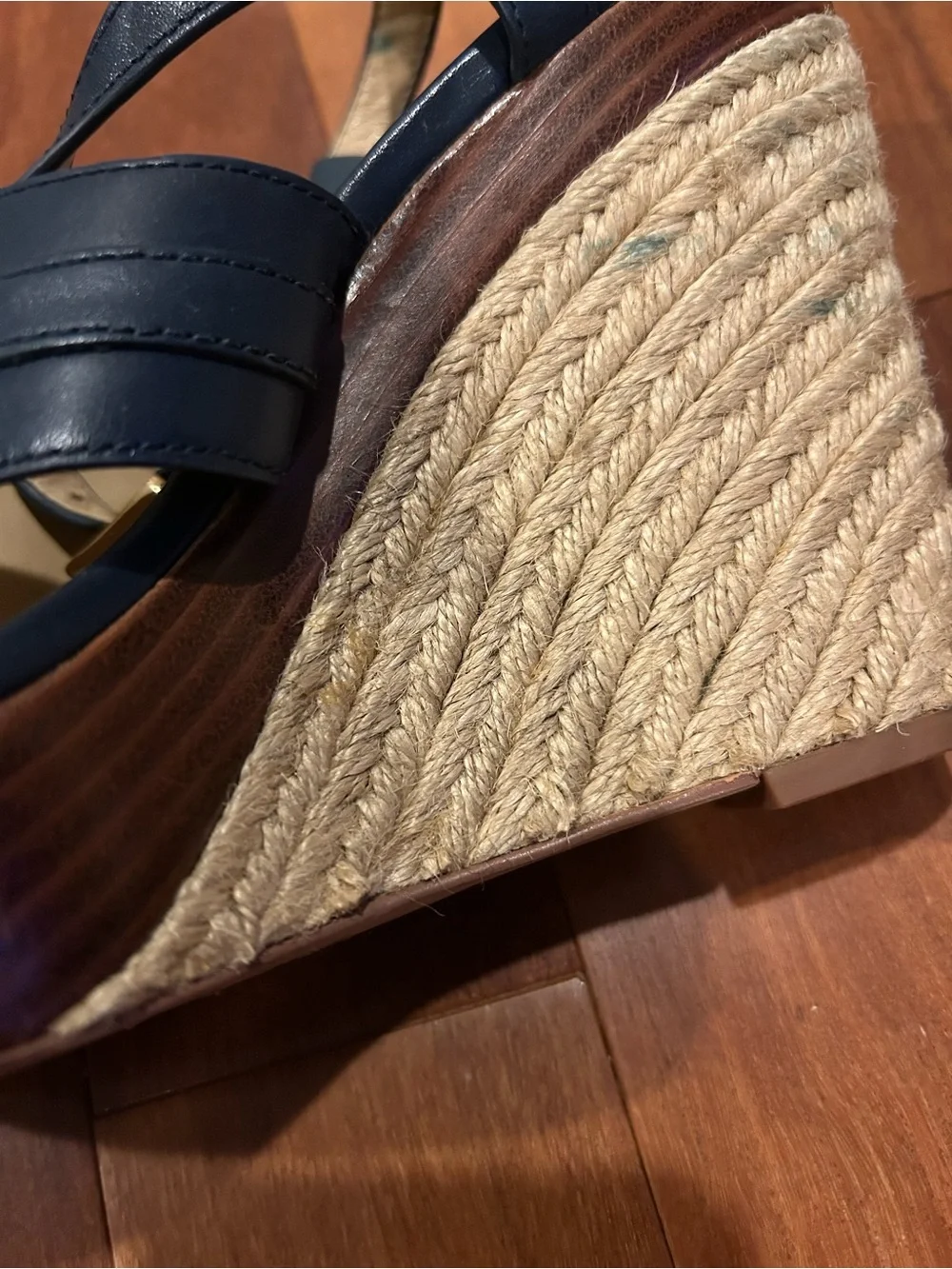 Michael Kors Wedge Espadrille Sandal MK Shoes Blue Size 8.5